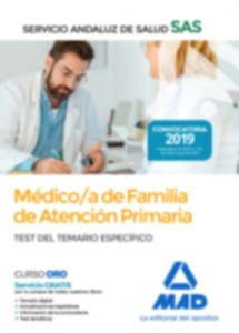 Médico de Familia de Atención Primaria del Servicio Andaluz de Salud. Test del temario específico