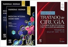 Lote FARRERAS y ROZMAN Medicina Interna, 2 Vols. + SABISTON Tratado de Cirugía