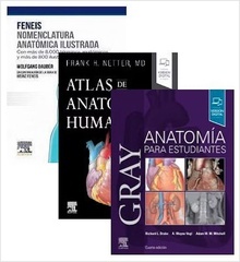 Lote Gray Anatomía para Estudiantes + Feneis Nomenclatura Anatómica Ilustrada + Netter Atlas de Anatomía Humana