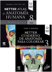 Lote NETTER Atlas de Anatomía Humana + NETTER Cuaderno de Anatomía para Colorear