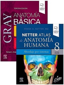 Lote Pack GRAY Anatomía Básica + NETTER Atlas de Anatomía Humana Abordaje por Sistemas