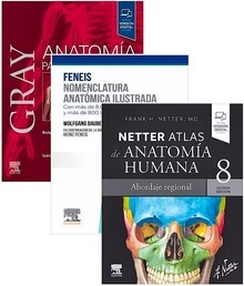 Lote Pack GRAY Anatomía para Estudiantes + FENEIS Nomenclatura Anatómica Ilustrada + NETTER Atlas de Anatomía Hu