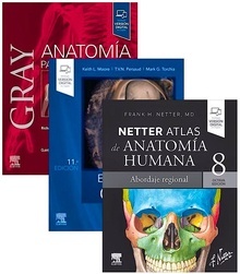 Lote Pack GRAY Anatomía para Estudiantes + Embriología Clínica + NETTER Atlas de Anatomía Humana Abordaje Region